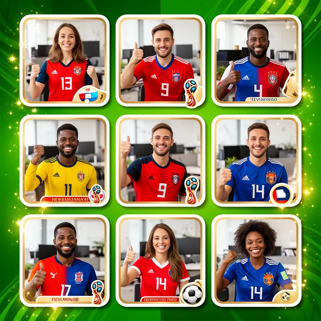 Álbum de figurinhas com amigos na Copa